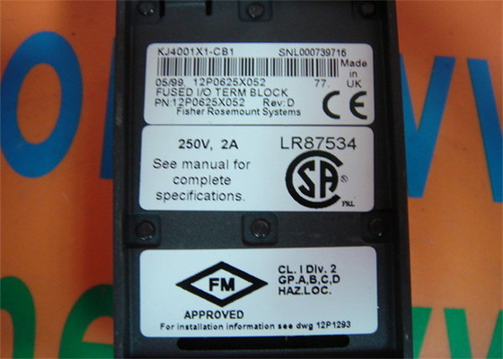 Emerson DeltaV KJ4001X1-CB1 12P0625X052 gezekerd I/O-klemmenblok